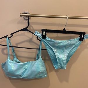 AERIE Metallic Cheeky Bikini Set